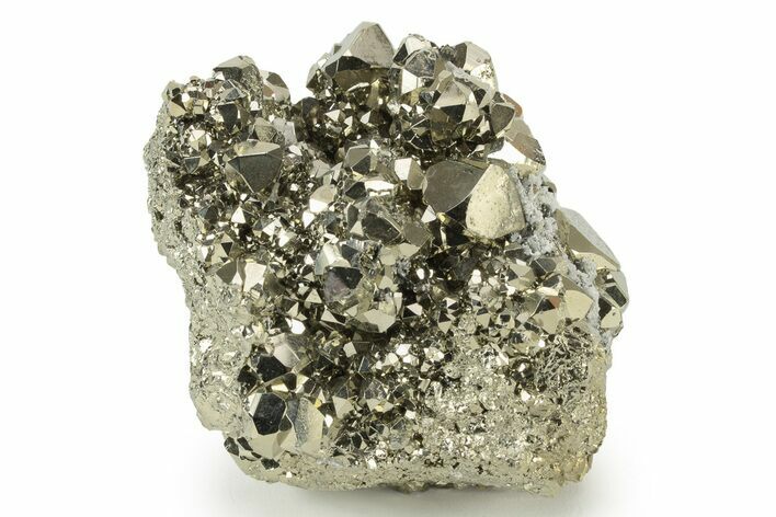 Gleaming, Striated, Pyrite Crystal Cluster - Peru #238859